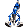Blauer Stift Müde Cartoonfigur