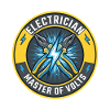 Elektriker Master Of Volts Blitzabzeichen-Geschenk