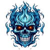 Blauer Flammenschädel