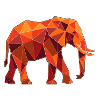 Poly Stil Elefant