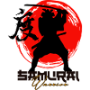 Roter Kreis-Krieger-Silhouette