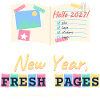 Neujahr Frische Seiten Junk Journal Scrapbooking