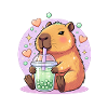 Kawaii Boba-Haustier mit Herz
