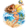 Einzel-Mädchen-Volleyballaufschlag