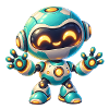 Fröhlicher Tech-Roboter Cartoon