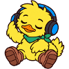 Happy Duck mit Kopfhörern