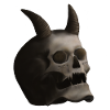 Dunkler Totenkopf mit Hörnern - Dämonenschädel