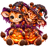 Giraffe Gir'Halloween-Kuschel (Yin-Yang)
