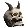 Totenkopf mit Hörnern - Teufelsschädel