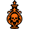 Totenkopf Giftflasche Grafik