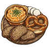 Rustikale Brotzeitplatte mit Obatzda