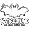 Bat Kostüm Schnittlinie Zeichnung