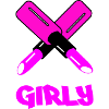 GIRLY Neon Cutout Typography