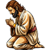 Jesus kniend und betend