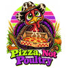 Thanksgiving-Truthahn mit Pizza-Cowboy-Spruch