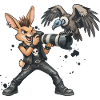 Punk-Hase, der Safari-Fotograf