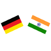 Germany x India Crossed Friendship Flags