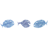 Scribblefisch Blau Muster Kulifisch