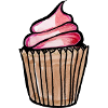 Cupcake-Wirbel-Skizze auf Schwarz