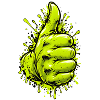 Neon Grüner Daumen Graffiti