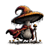 Pilz Zauberer mit Umhang