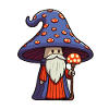 Süßer Pilz Zauberer mit Bart