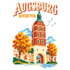 Augsburg Rotes Tor Reiseplakat
