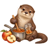 Otter kocht Apfelmarmelade