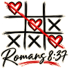 Tic-Tac-Toe-  Römer 8,37 Christliches Design