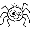 Niedliche Halloween-Spinne im Kritzelstil