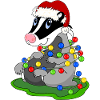 Weihnachtsdachs mit Lichterketten