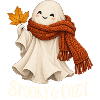 Spooky & Cozy - Herbstgeist mit rotem Schal