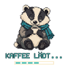 Dachs mit Kaffee Pixel Art