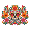 Floral Sugar Skull Burst