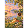 Frau und Hund am Traumsee
