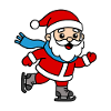 Niedliche Kawaii-Weihnachtsmann-Eislauf-Weihnachten