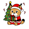 Süße Kawaii Lynx Weihnachtsmannbaum-Geschenkkunst