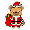 Süße Kawaii Hyäna Santa Weihnachtsgeschenktüte