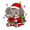 Süßes Kawaii-Mammut-Weihnachtsbaumgeschenk