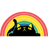 Katze Regenbogen Silhouette