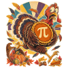 Thanksgiving-Truthahn mit Kürbis-Pi für Mathefans