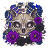 Whimsigoth Katzenschädel Rosen Shirt