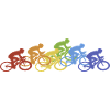 Fahrrad Radfahrer Regenbogen