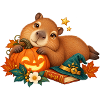 Capybara Halloween Kürbis Verspielter Stil