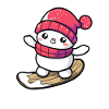 Cartoon Snowboard Schneemann
