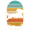 Dackel Springt Sonnenuntergang Retro Jagdhund