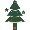 Minimaler Weihnachtsbaum mit Lichtern