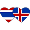 Thailand Island Flagge Herzform