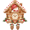Weihnachtliche Lebkuchen-Kuckucksuhr mit Wichtel 