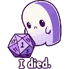 I died Ghost mit Würfel